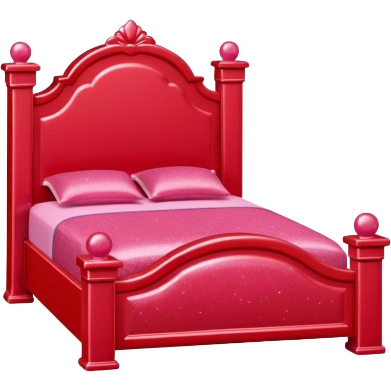 red glitter barbie dollhouse bed emoji