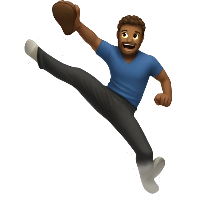 Kicking into a room emoji