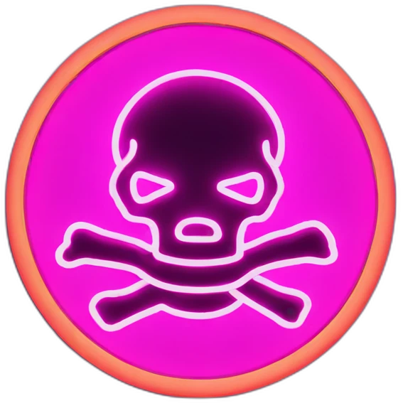neon signboard toxic emoji