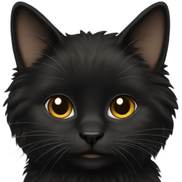 black only cat female fluffier emoji