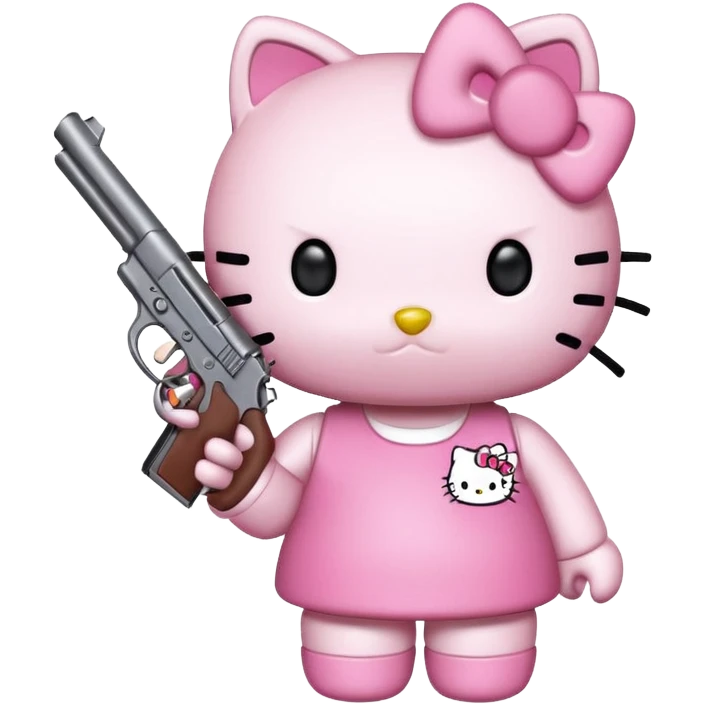 hello kitty with gun emoji