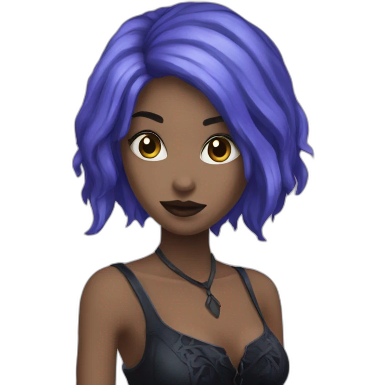Gothic-woman-mi-blue-mi-purple-hair emoji