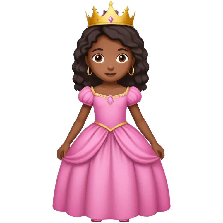 Black girl princess wearing all pink  emoji