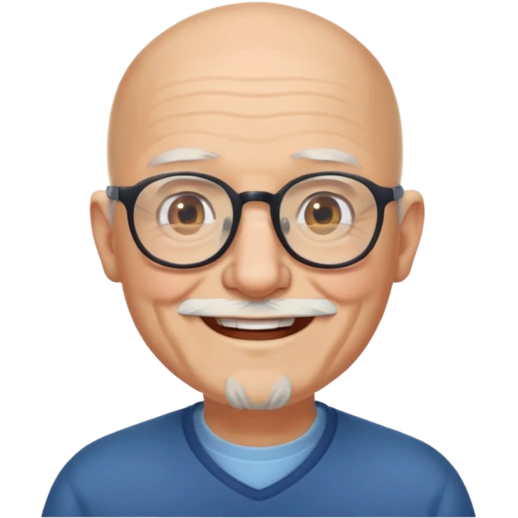 old bald man with short beard and glasses emoji