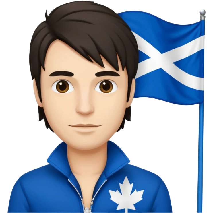 Québécois rockstar man w Quebec flag emoji