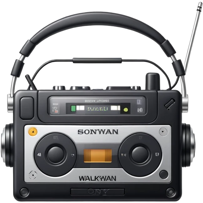 Sony Walkman cassette player with headphones emoji