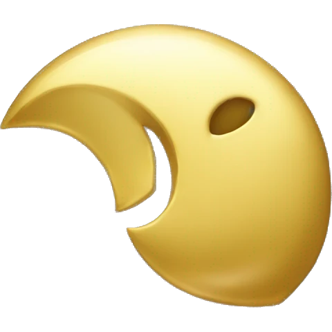 Gold half moon emoji