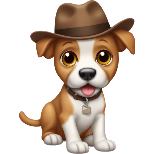 Cachorro salsicha com chapeu de aniversario emoji
