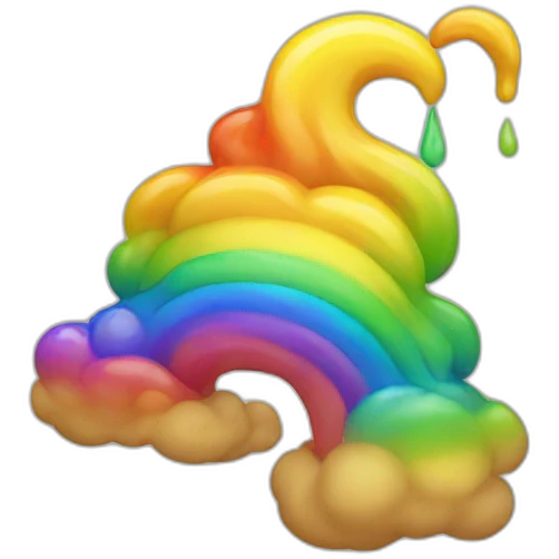 Rainbow shit emoji