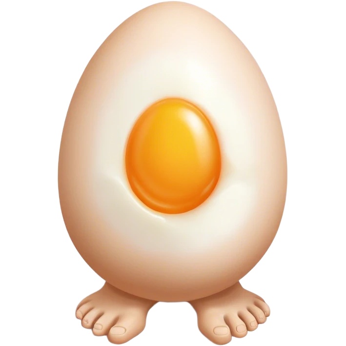 Egg with human feet emoji