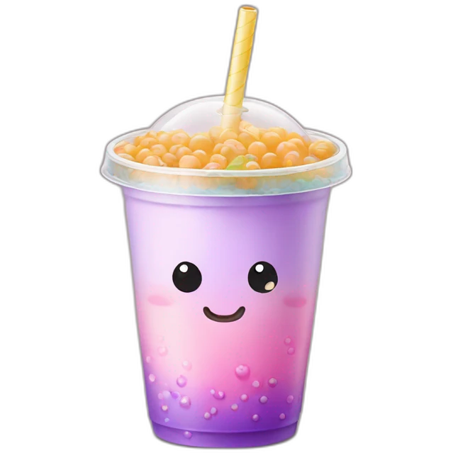 A bubble tea with a unicorn lid emoji