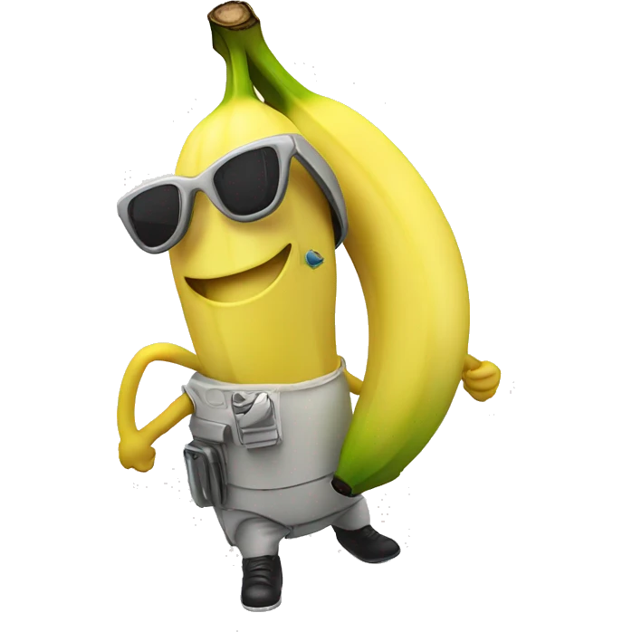 Banana with laser emoji