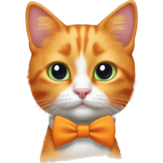 Orange kitty with bow tie  emoji