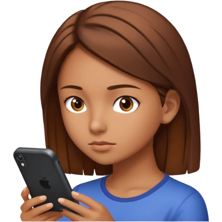 Girl Concentration / Focus Game,side view. emoji