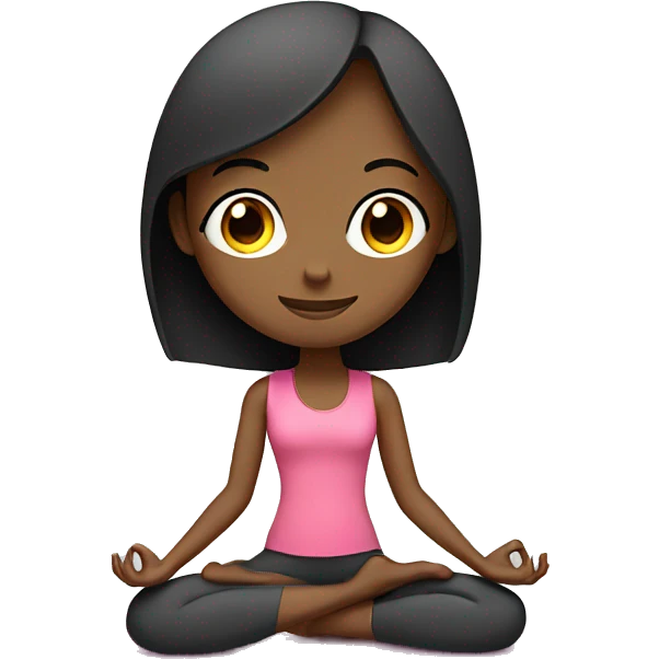 A girl doing yoga in a yoga mat  emoji
