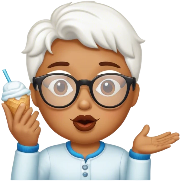 Helado con lentes tirando un beso emoji