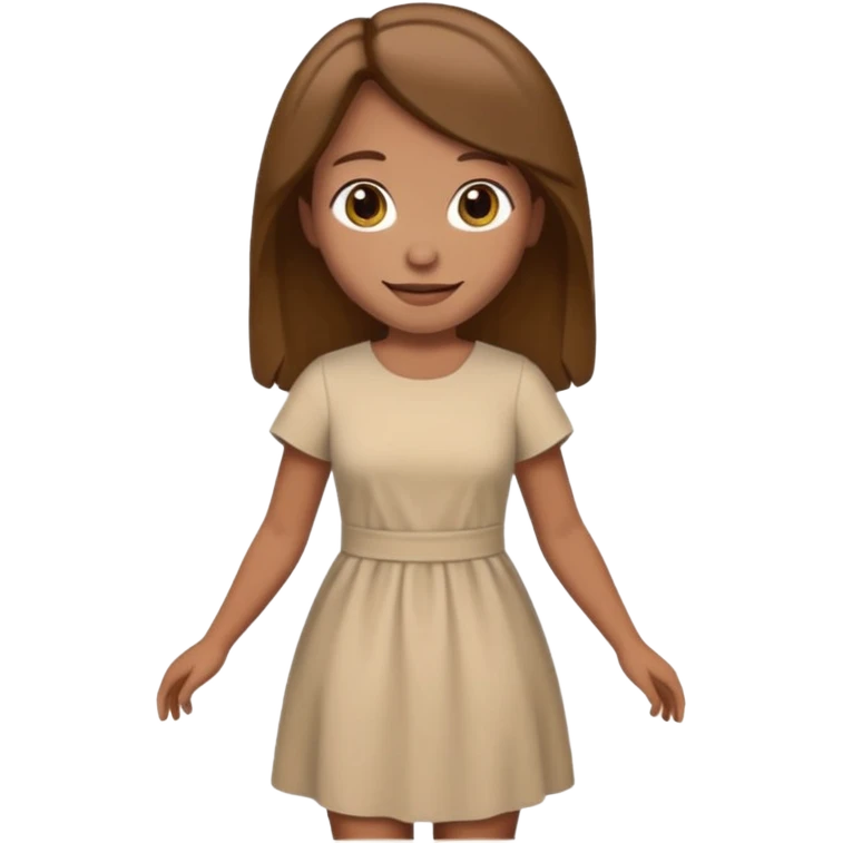 fullbody Lazarus's sister, Jesus's friend, brown hair, beige dress, normal emoji style, walking emoji