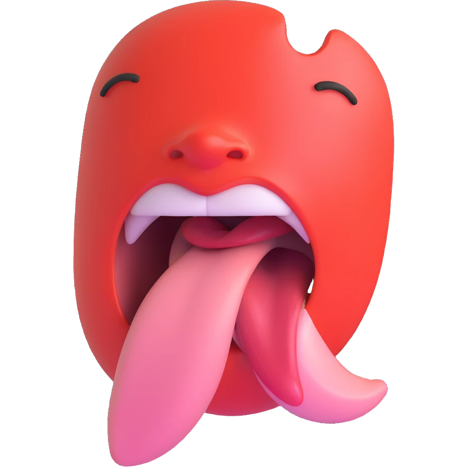 face sticking out tongue as if licking something emoji
