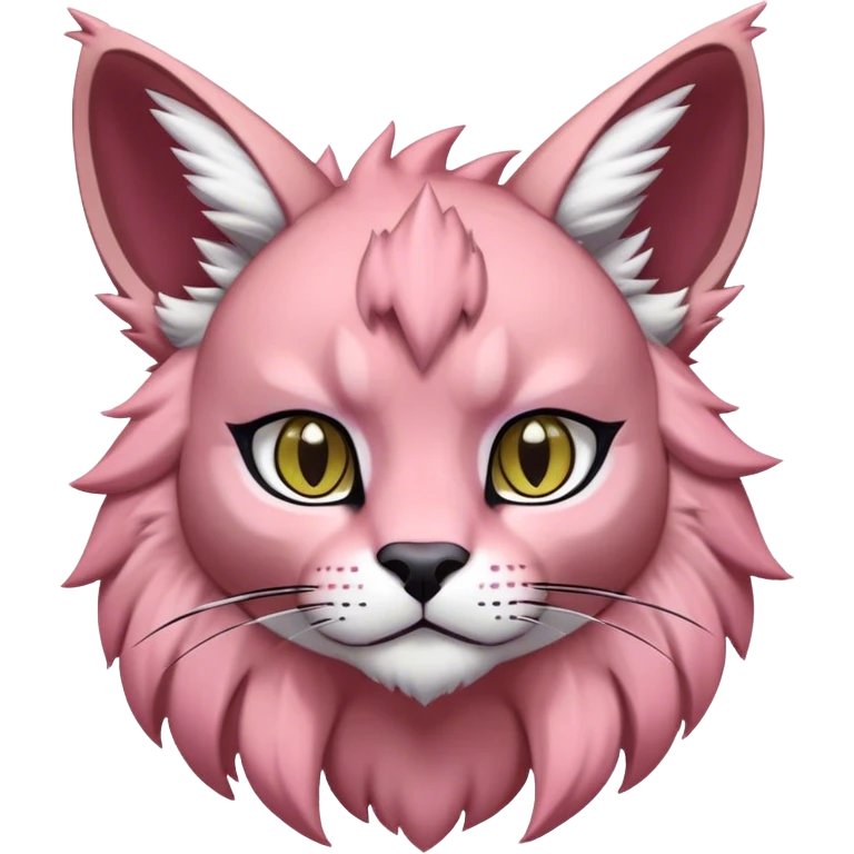 A pink lynx-caracal-fakemon-Digimon-creature-hybrid emoji