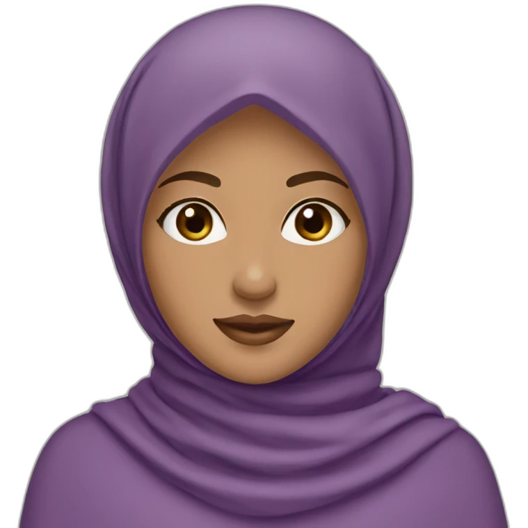 Hijab girl light brown skin purple hijab  emoji