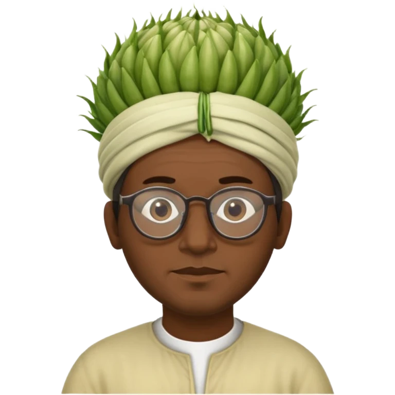 moroccan man with a fennel on his head and glasses on emoji