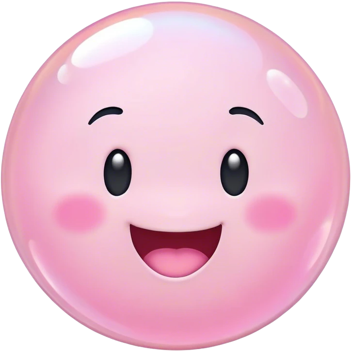 pastel pink one bubbles with happy emoji