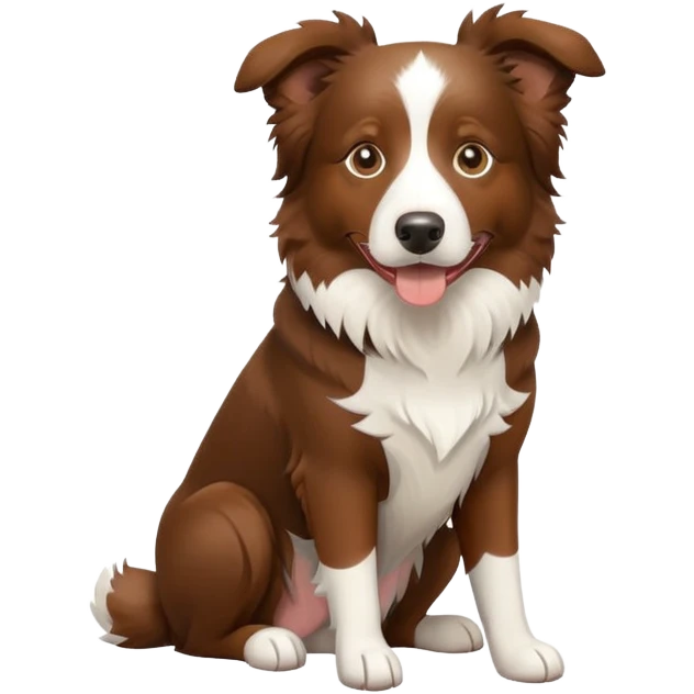 Brown Border Collie sitting emoji