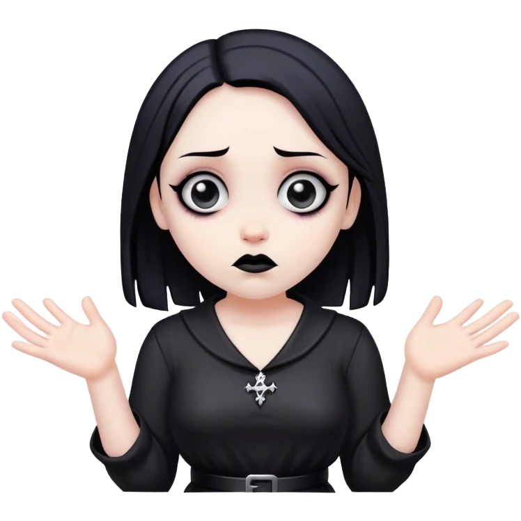 Goth girl shrugging emoji