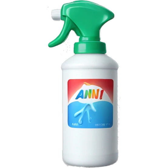 spray bottle with a brand name of ANIV spraying emoji