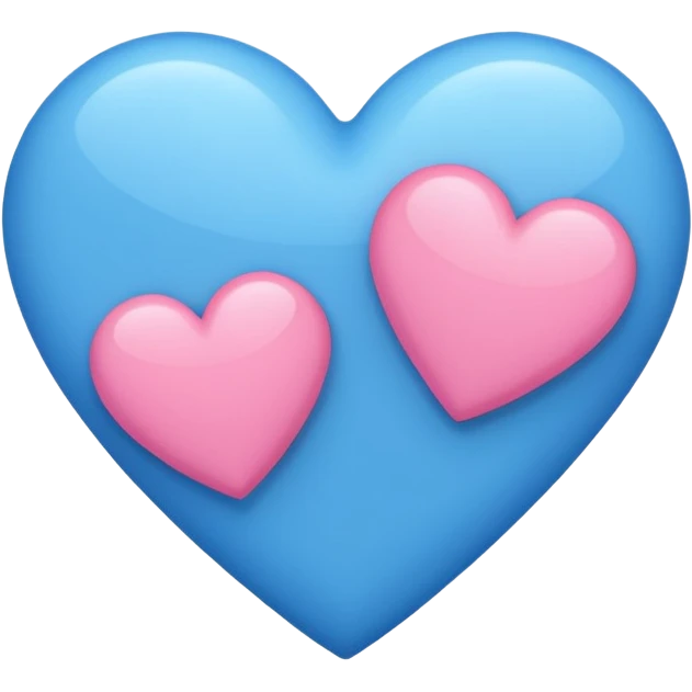 Blue and Pink mixed heart emoji