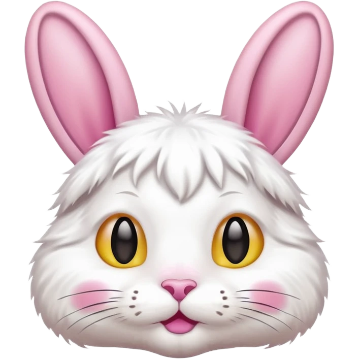 cat emoji with white bunny fur and pink bunny ears emoji