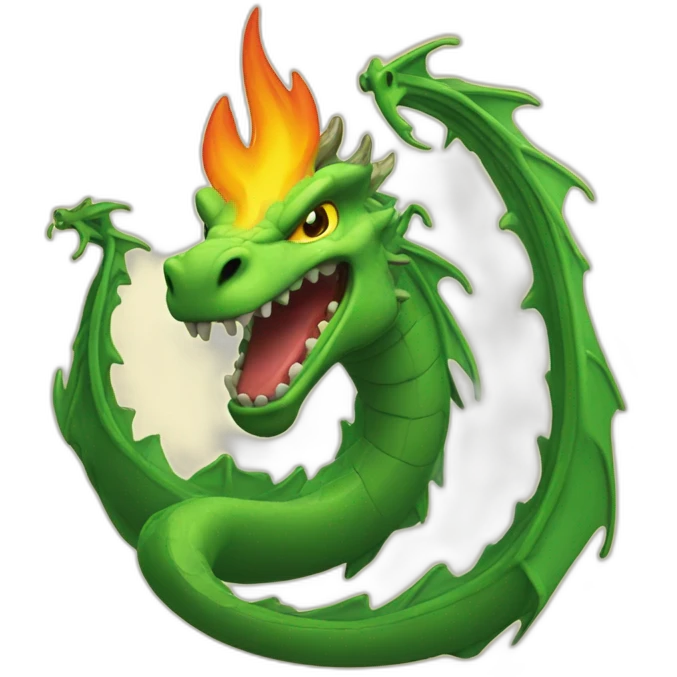 fire comes out of the green dragon's mouth emoji