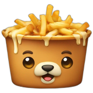 Poutine sur un ours emoji