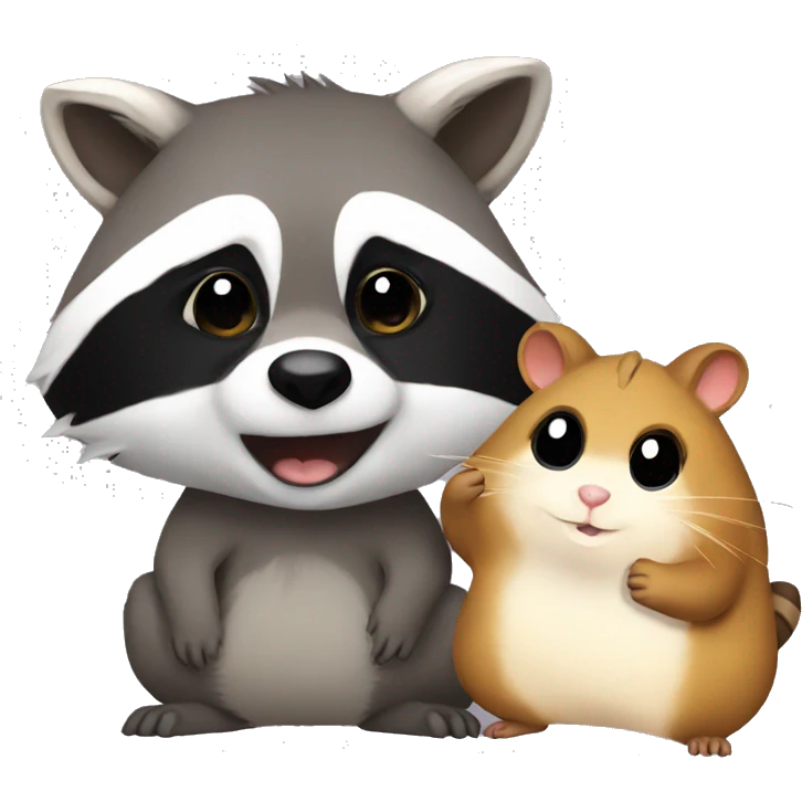 Raccoon and hamster  emoji