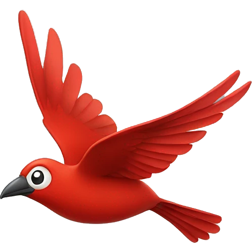 Flying bird with red scarf emoji