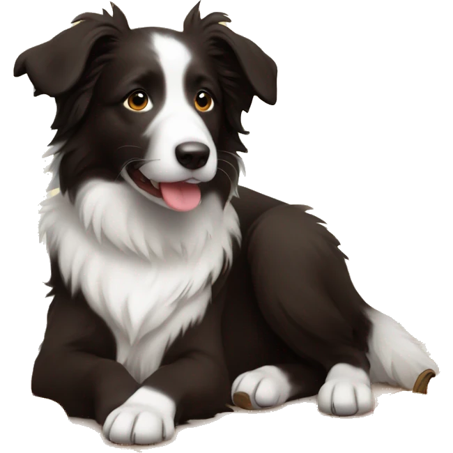 border collie puppy on thanksgiving  emoji