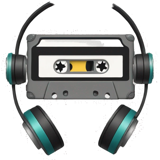 Cassette tape and headphones emoji