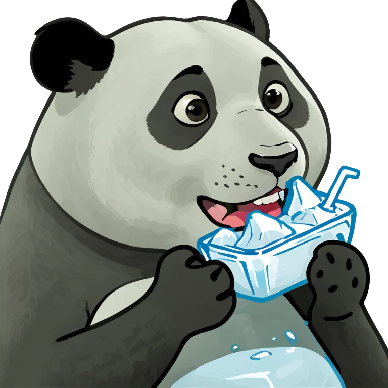 Panda eating ice emoji