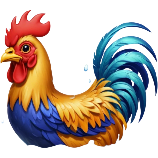 rooster bath emoji