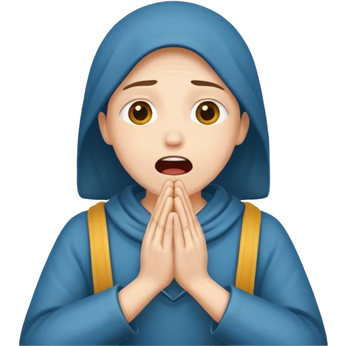 begging and pleading with clasped hands and open mouth emoji