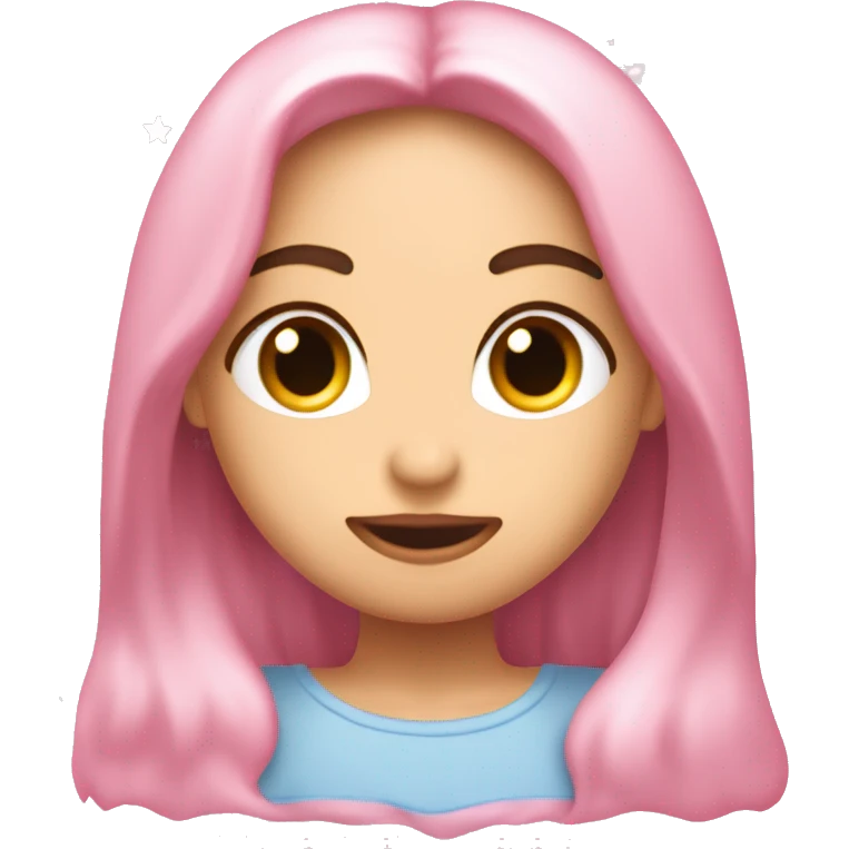 Cara enamorado con los ojos de corazón rosa y nubes y estrellas y destellos alrededor de la cara  emoji