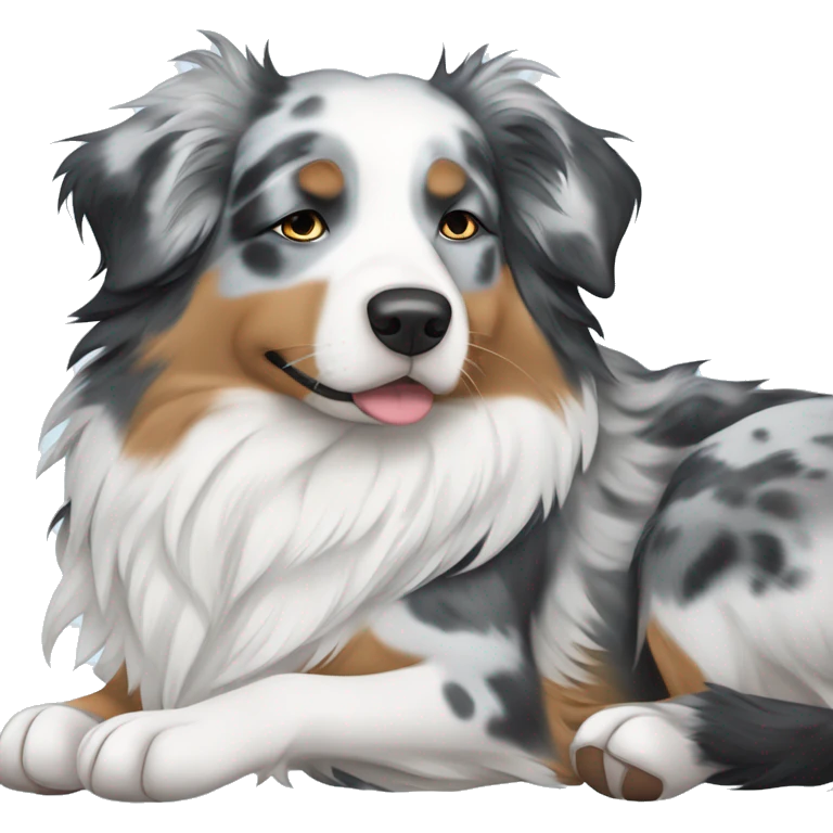 Blue Merle Australian shepherd sleeping  emoji