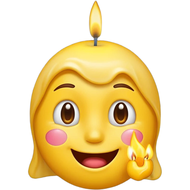 Emoji souriant Avec goutte de sueur qui souffle une bougie emoji