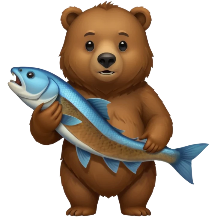 Grizzly bear holding food emoji