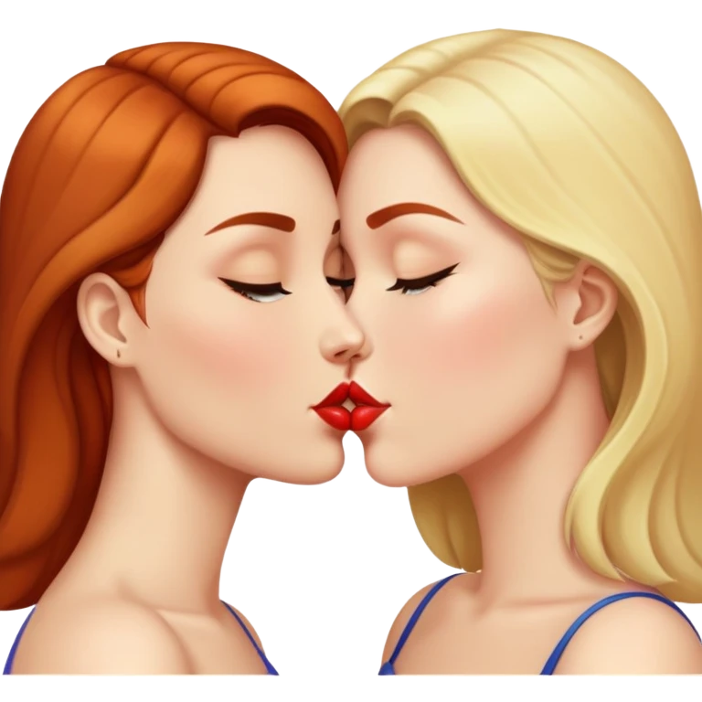 Big titted women kissing emoji