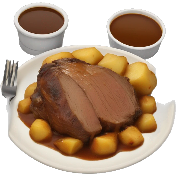 pot roast with gravy over potatoes emoji