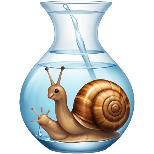 Snail in a glass vase with water emoji