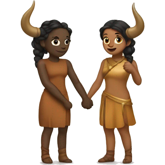 Sagittarius and Taurus holding hands emoji