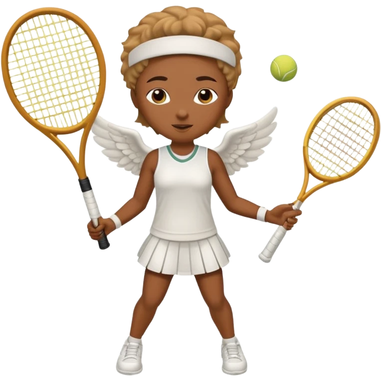 African angel playing tennis emoji