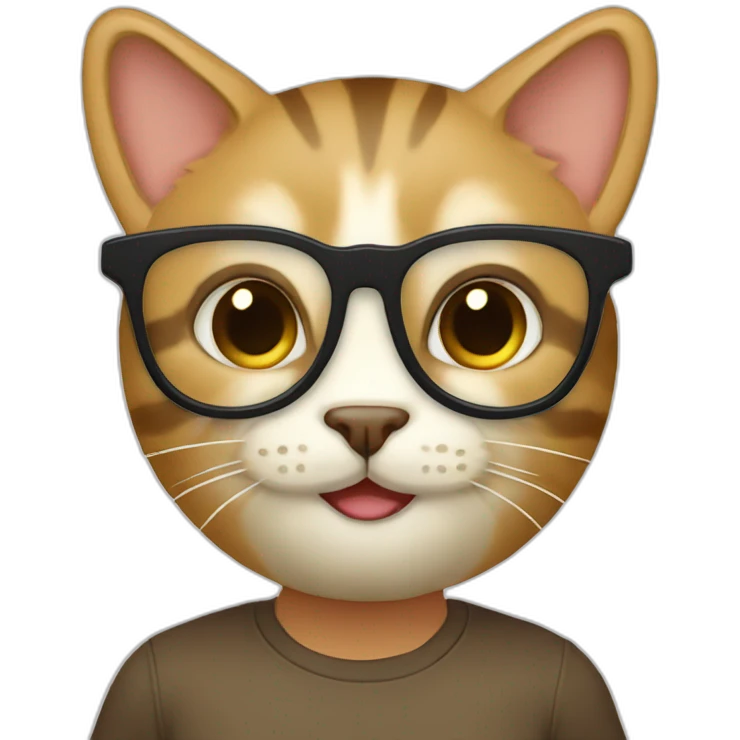 joven con gafas con gato rayado emoji